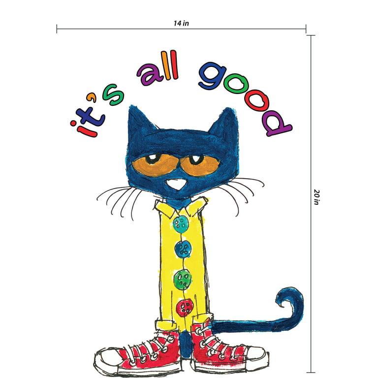 Pete the cat and his four groovy buttons wall decal ãââ childrenãââs reading book vinyl sticker for nursery bedroom library classroom