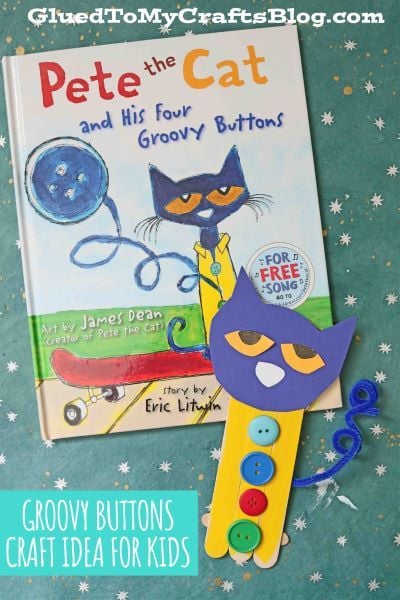Popsicle stick groovy buttons craft