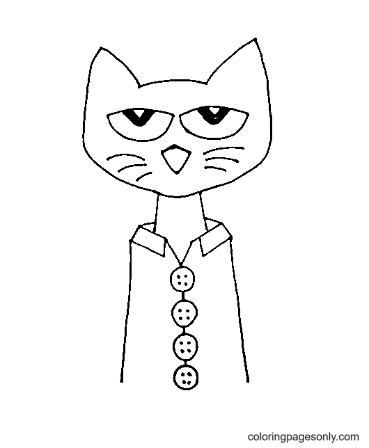 Pete the cat groovy buttons coloring page