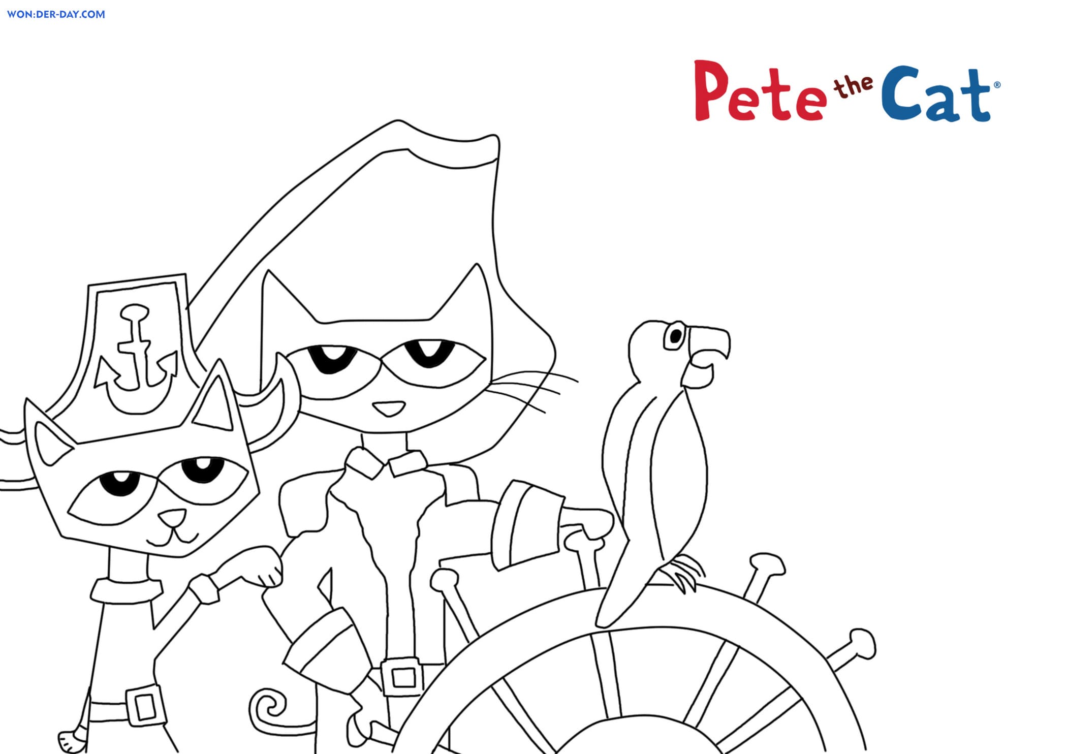 Pete the cat coloring pages free coloring pages wonder day â coloring pages for children and adults