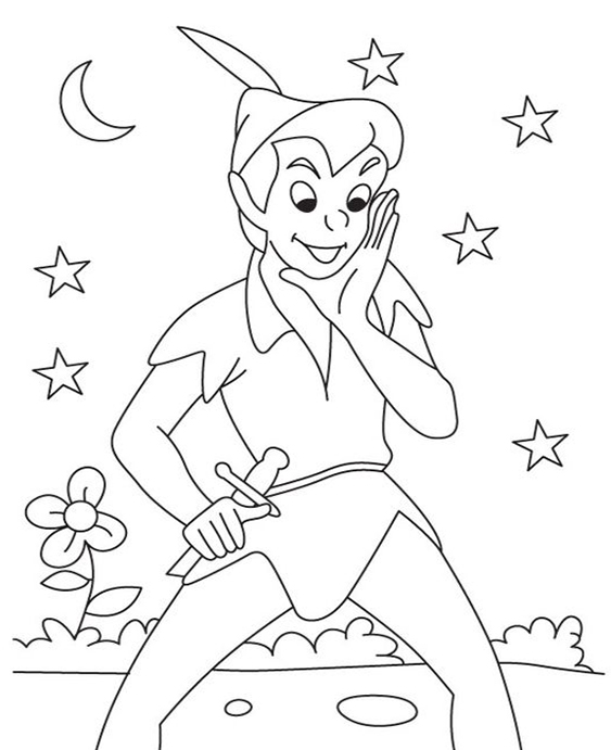 Free easy to print peter pan coloring pages