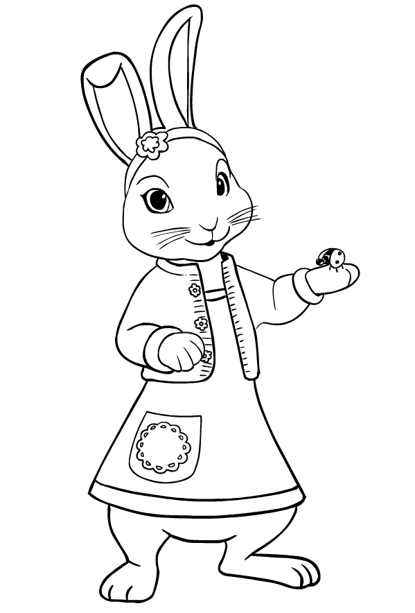 Drawing of lily bobtail lfriend of peter rabbit coloring page