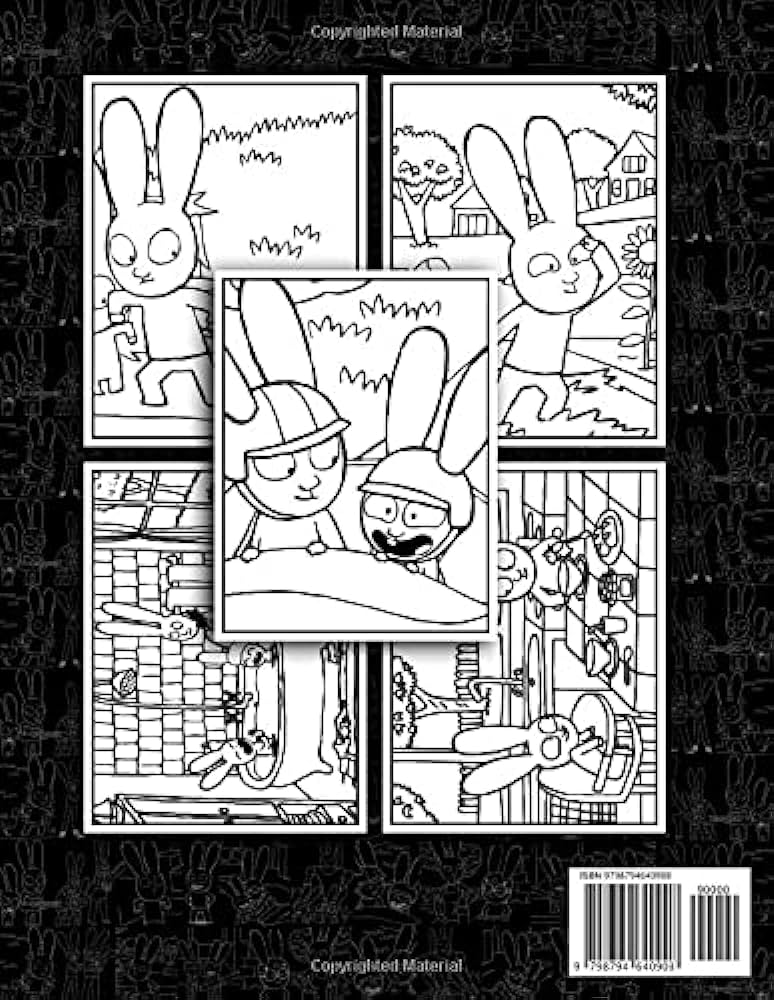 Simán coloring book encourage creativity for kids toddlers with one sided drawing pages of super rabbit characters and iconic scenes schneck allan hj books