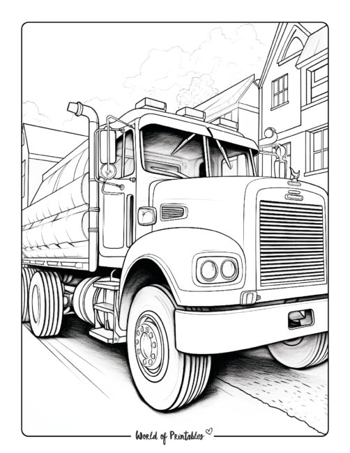 Truck coloring pages for kids adults