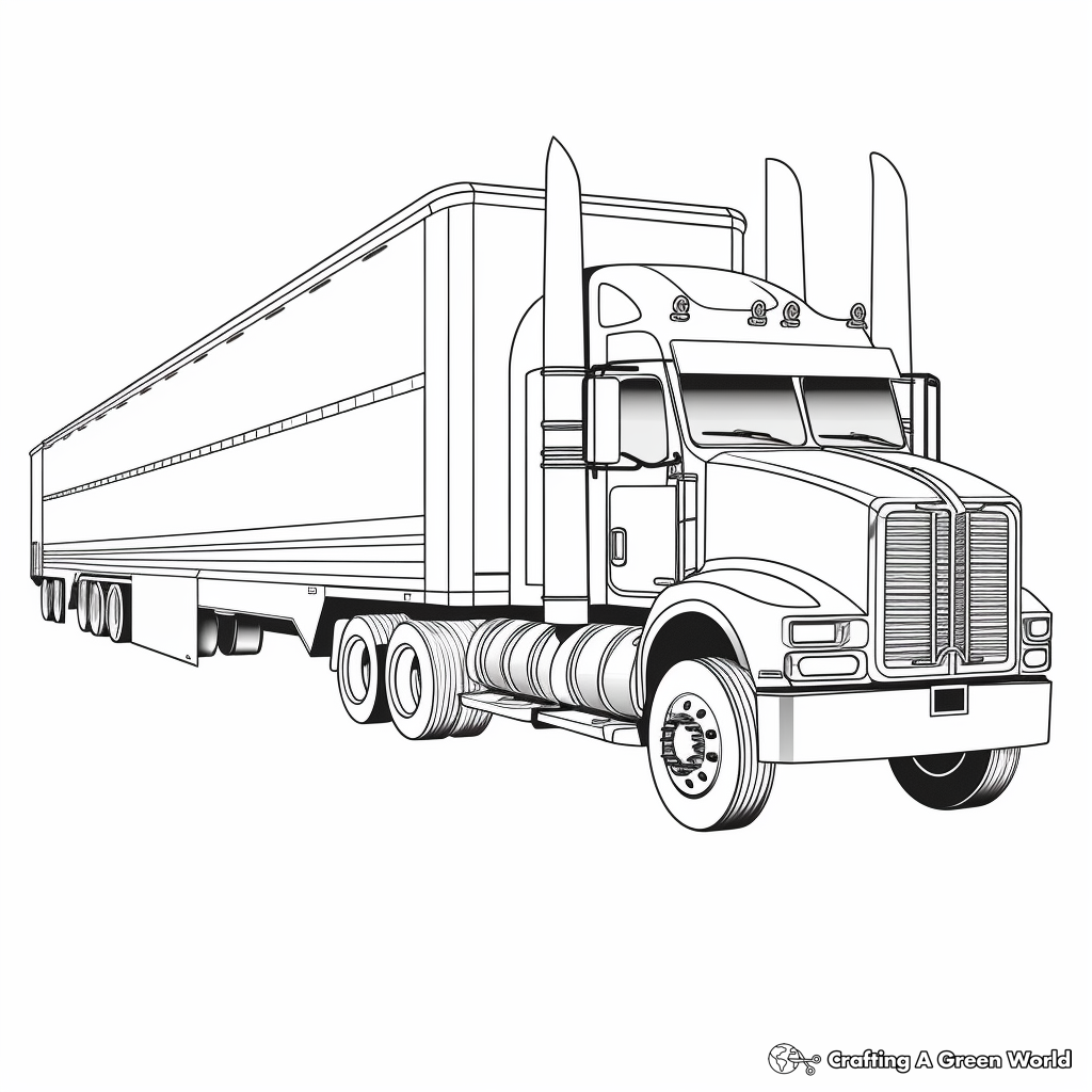 Semi truck trailer coloring pages