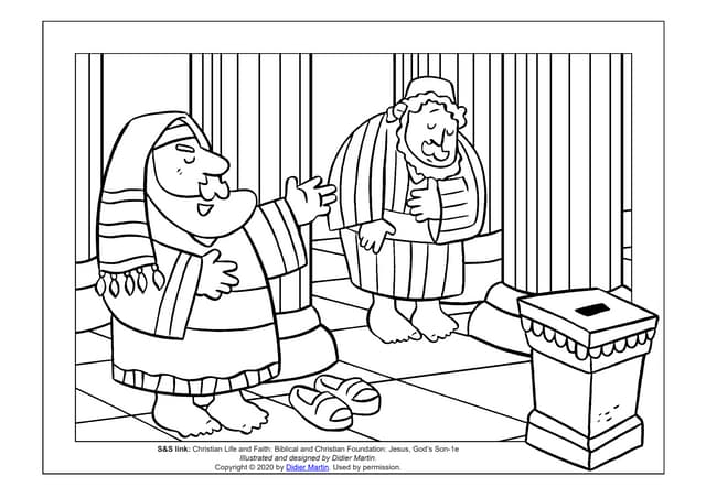 Coloring page the parables of jesus the pharisee and the publican ppt