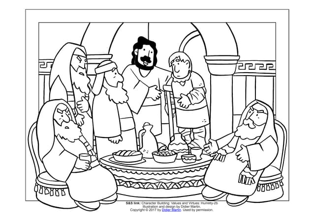Coloring page meals with jesus a meal with pharisees ppt