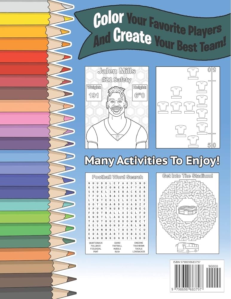 Philadelphia eagles coloring book football activity book for kids adults lewis joel books