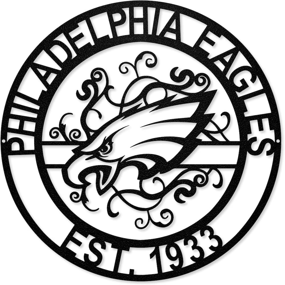 Nfl philadelphia eagles laser cut metal sign sports outdoors