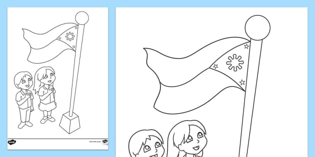 Ilippine flag ceremony coloring sheet