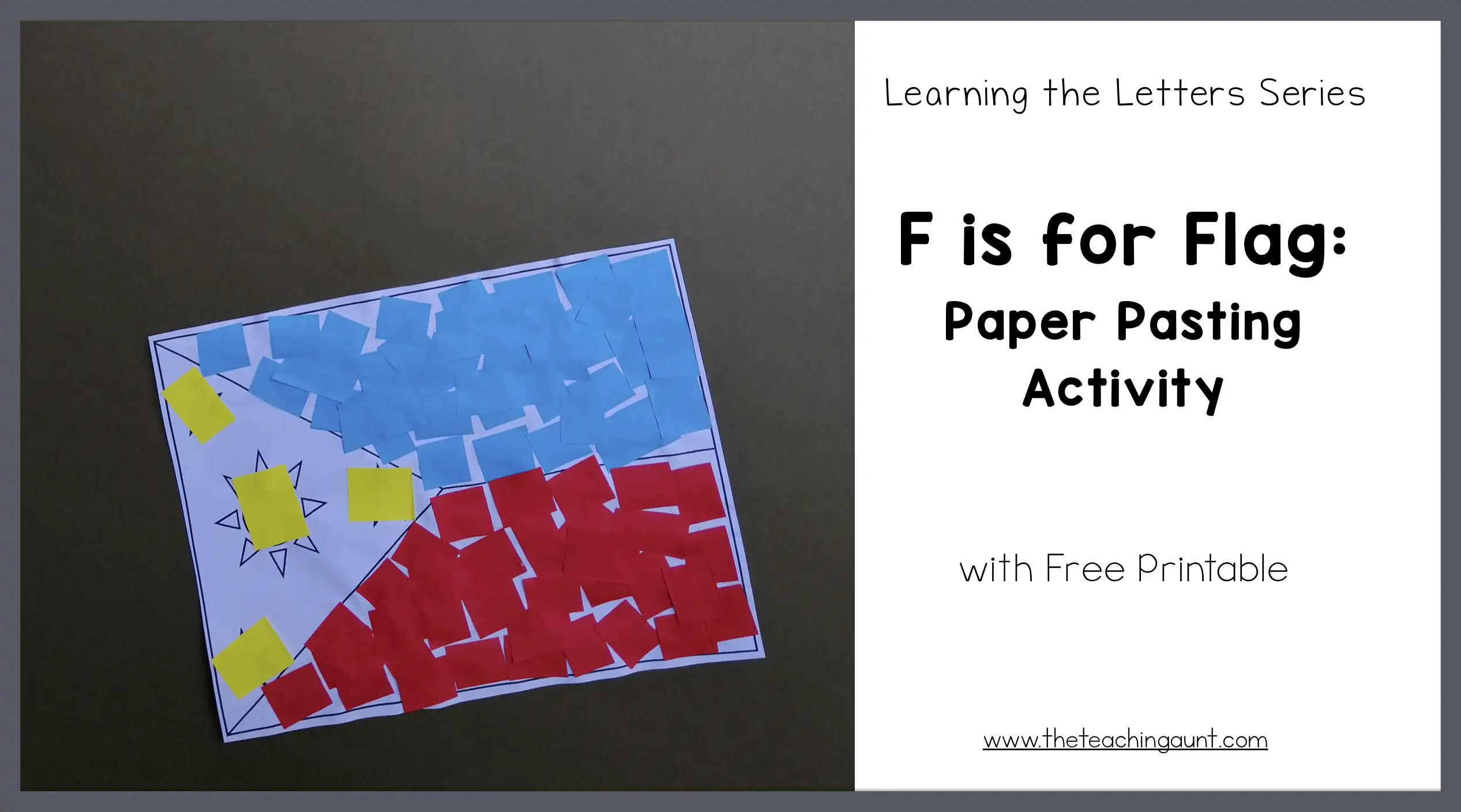 F is for flag paper pasting activity