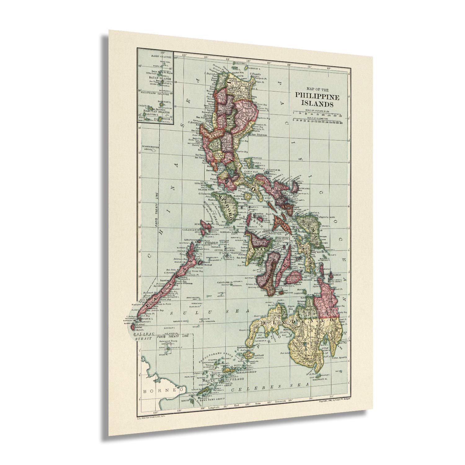 Historix vintage philippines map poster