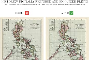 Historix vintage philippines map poster