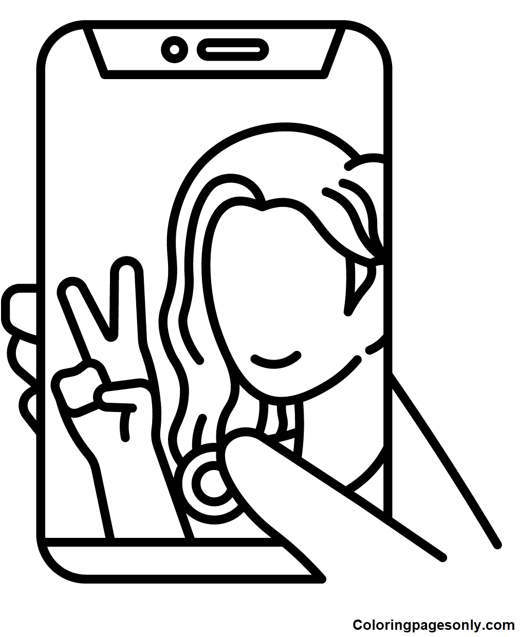 Selfie coloring pages printable for free download