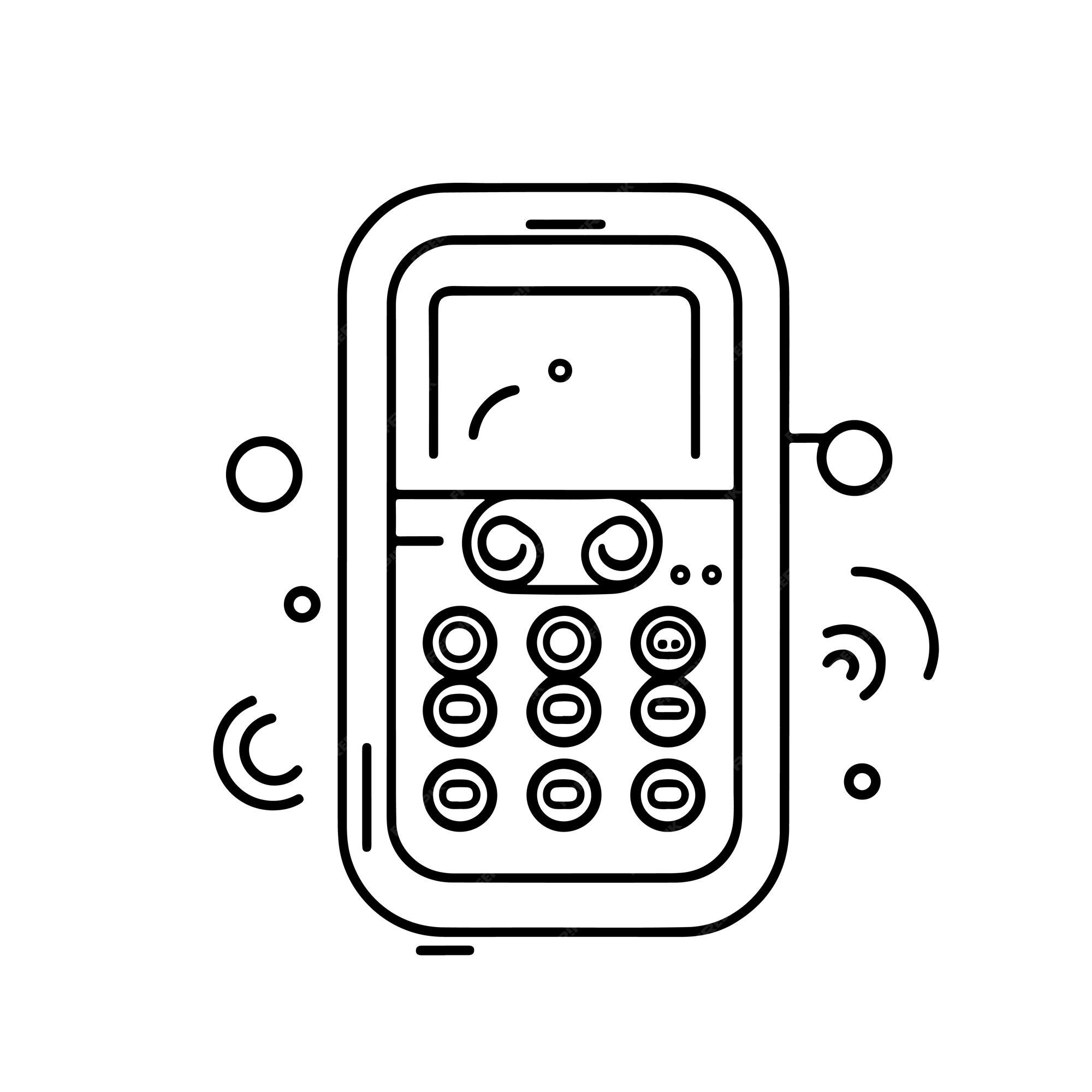 Premium vector sketch hand drawn single line art coloring page phone day