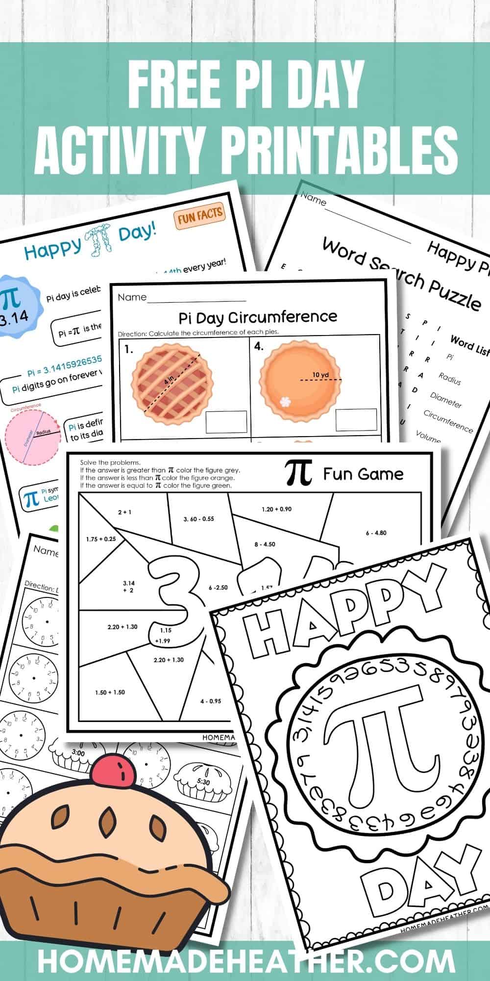 Free pi day activity printables homemade heather