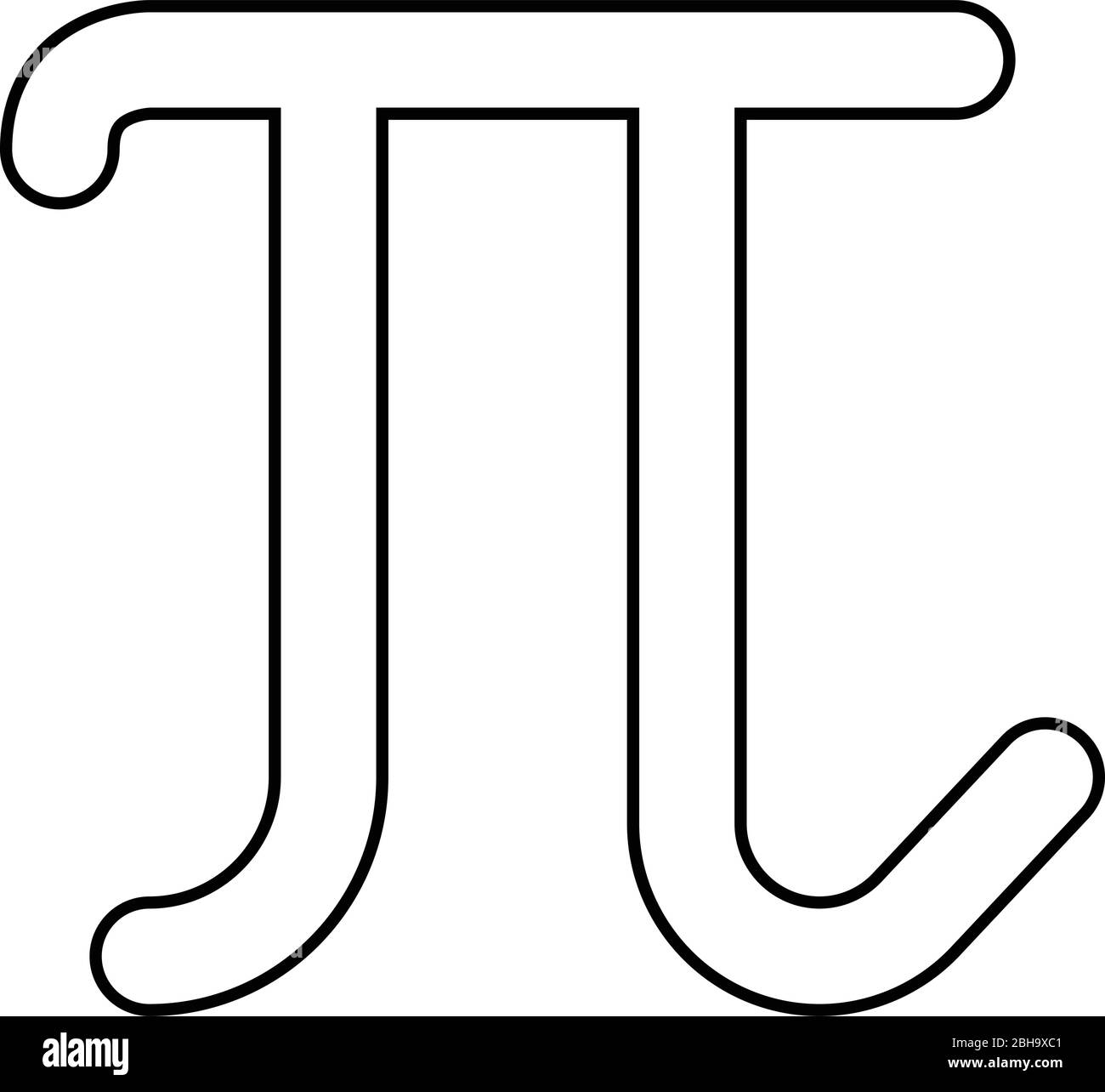 Pi greek symbol small letter lowercase font icon outline set black grey color vector illustration flat style simple image stock vector image art