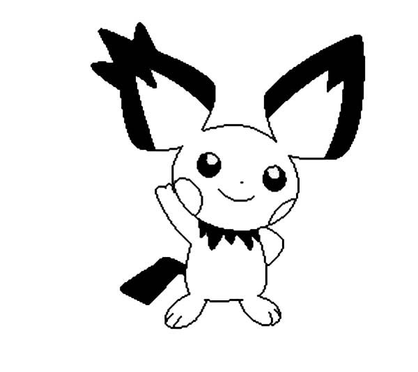 Pichu greeting us coloring page color luna mini drawings coloring pages online coloring