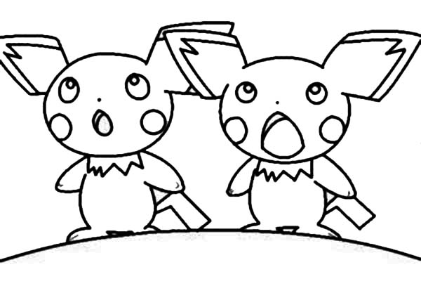 Pichu surprised face coloring page color luna