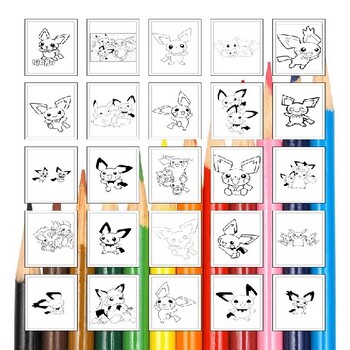 Printable pichu pokãmon coloring pages bringing pikachus kin to life