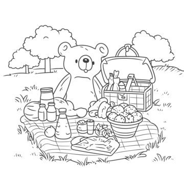 Picnic coloring page png transparent images free download vector files