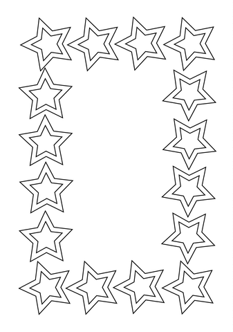 Stars frame coloring page free printable coloring pages