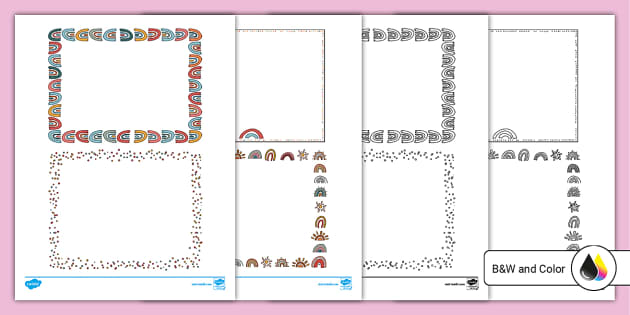 Rainbow picture frame printable template usa