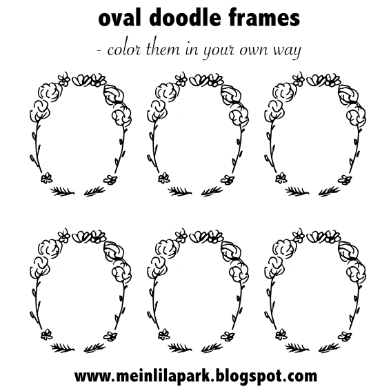 Free printable oval diy doodle frames