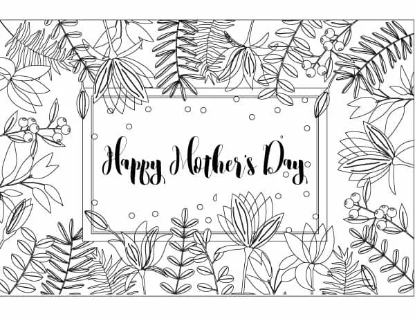 Mothers day coloring pages