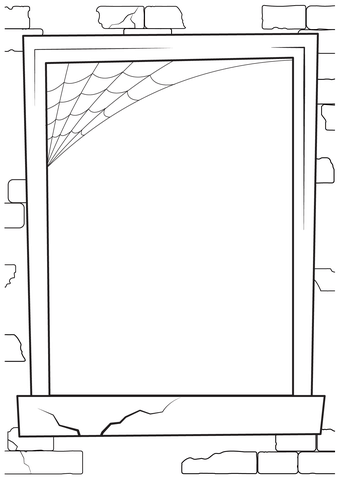 Halloween window frame coloring page free printable coloring pages