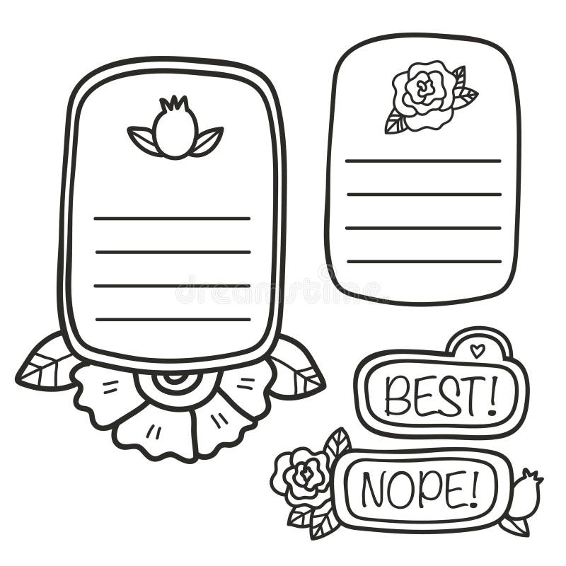 Printable notes sticker stock vector illustration of blank