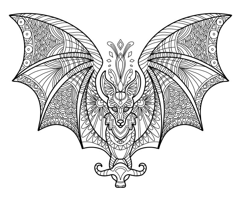 Adult coloring bat stock illustrations â adult coloring bat stock illustrations vectors clipart