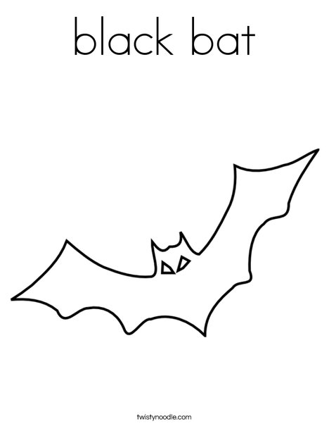 Black bat coloring page