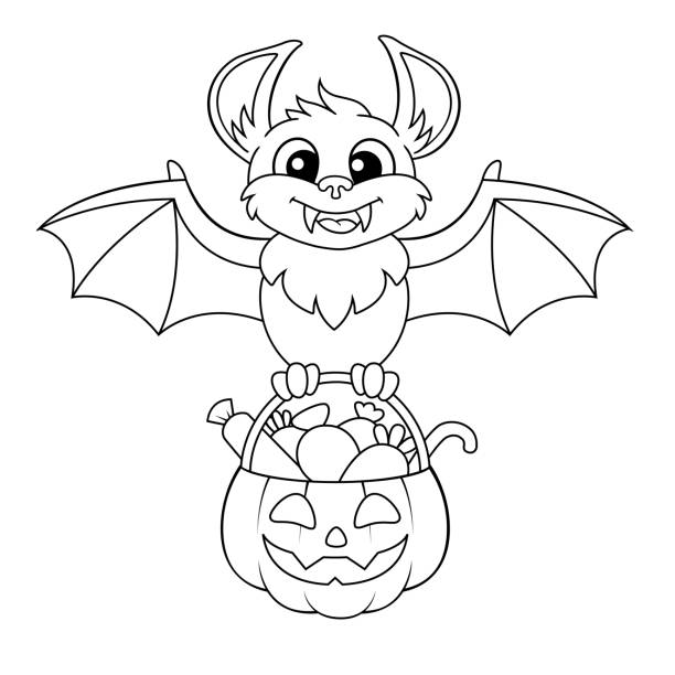Bats coloring pages stock illustrations royalty