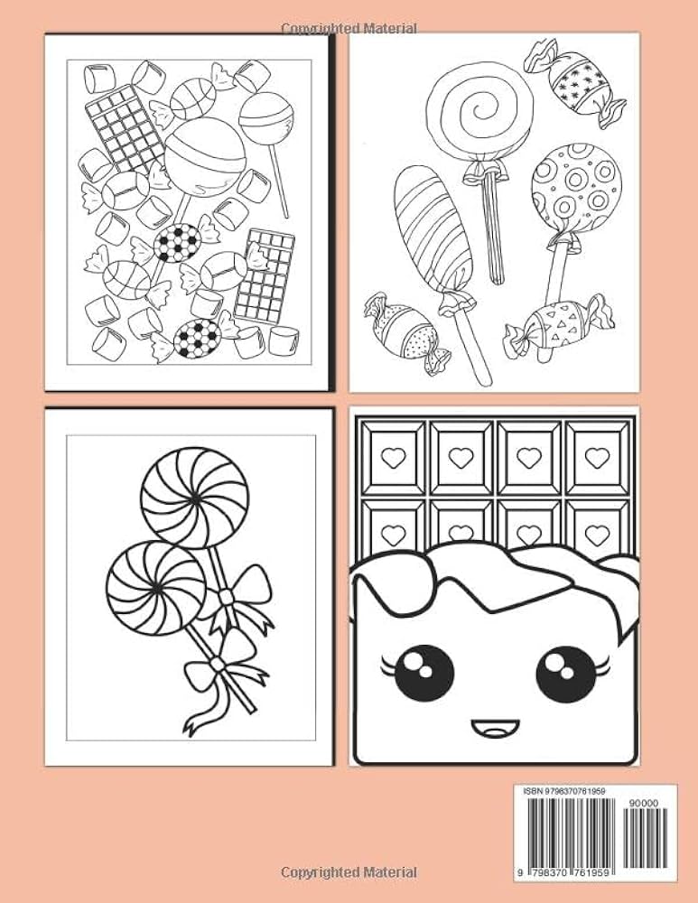 Sweet candy coloring book sweet treats coloring pages incredible illustrations for kids to enjoy and create amazing illustrations by world painting