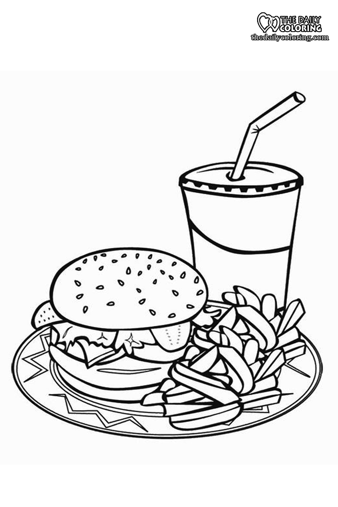 Free printable food coloring pages