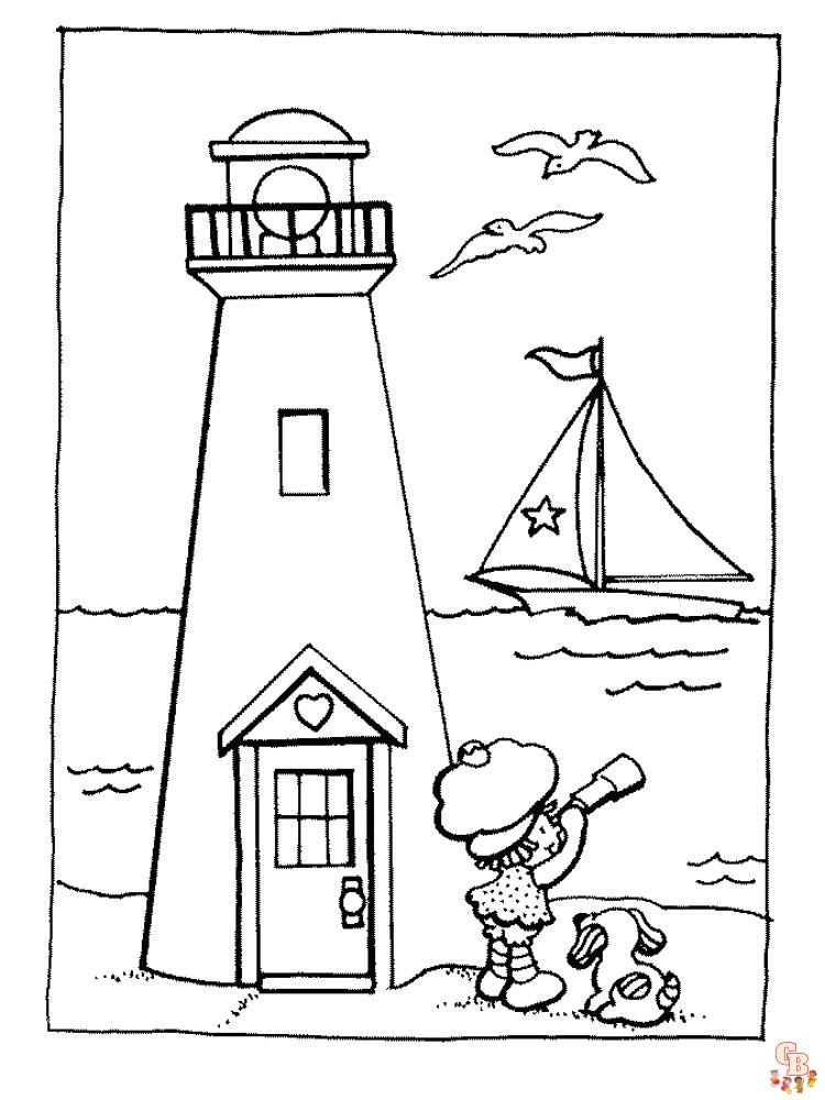 Lighthouse coloring pages printable free sheets for kids
