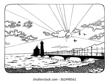 Lighthouse coloring page images stock photos d objects vectors