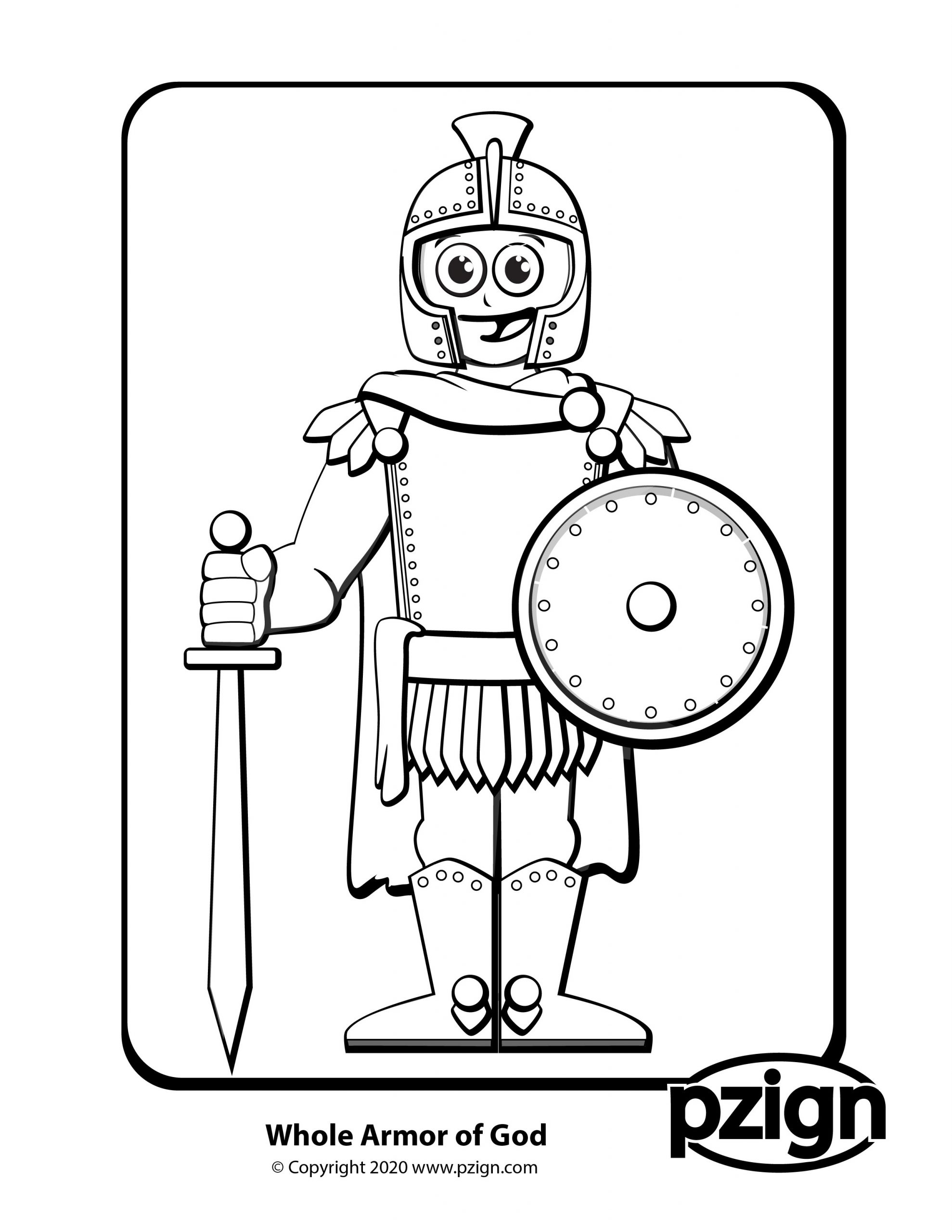 The whole armour of god coloring pages