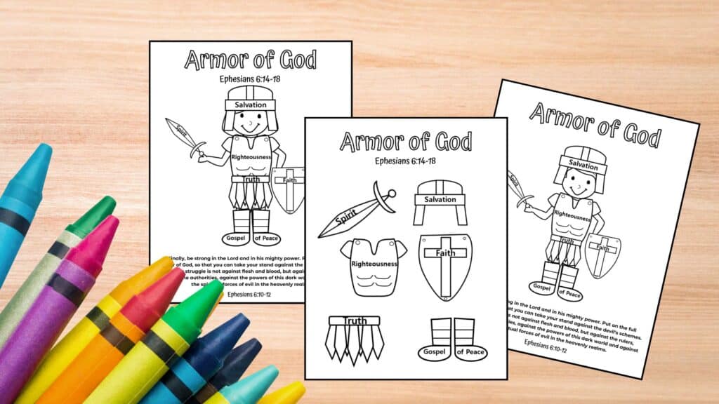 Free printable armor of god coloring pages