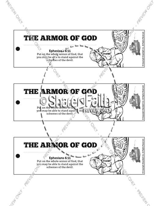 Ephesians the armor of god bible bookmarks â