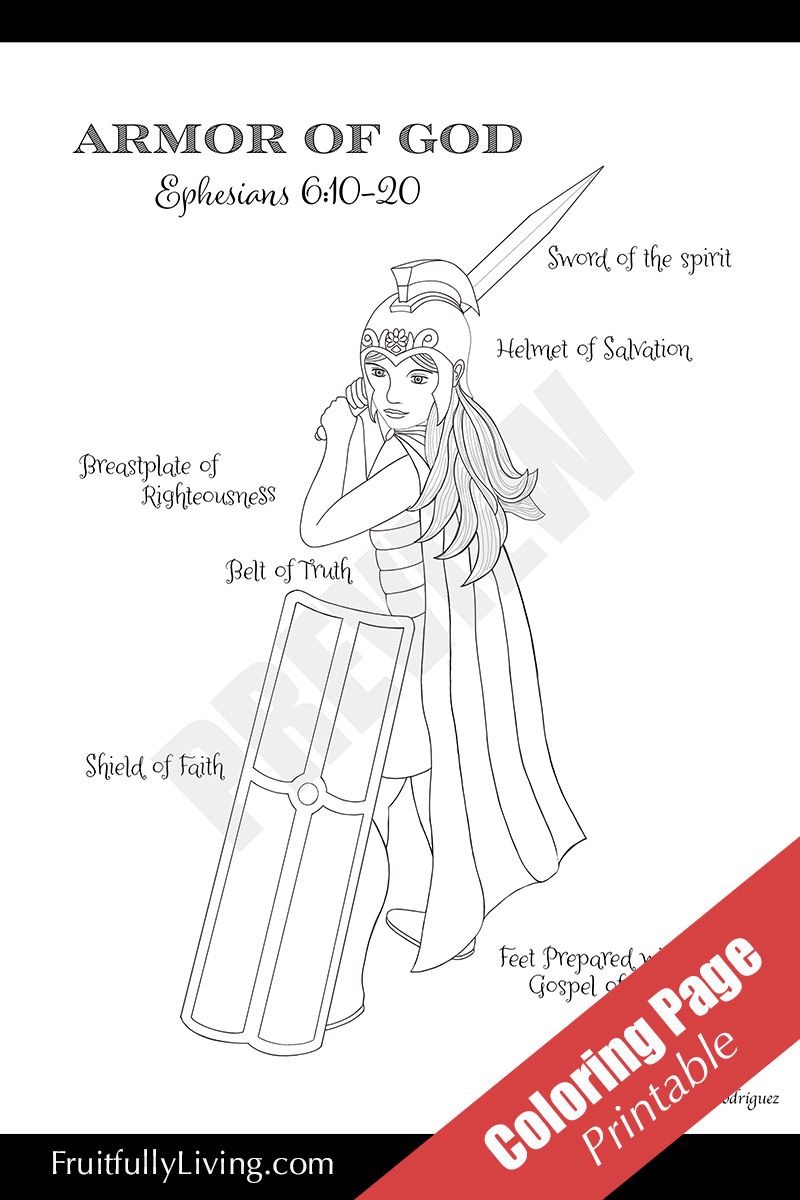 Armor of god for girls coloring page armor of god encouraging scripture coloring pages