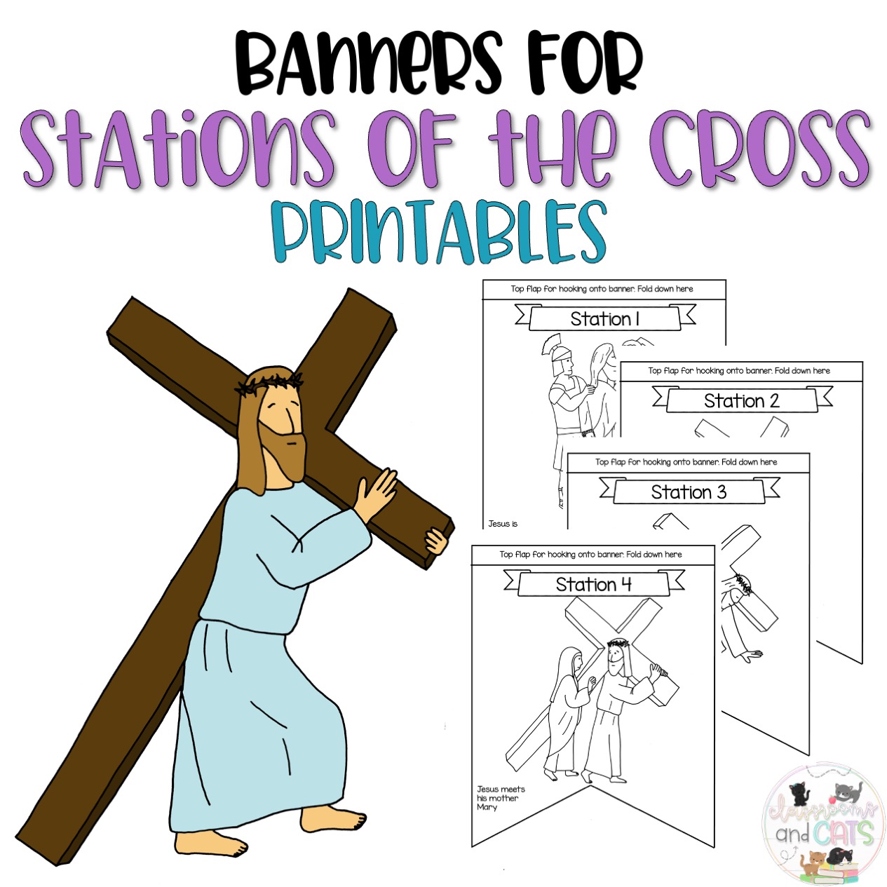 Stations of the cross easter banner