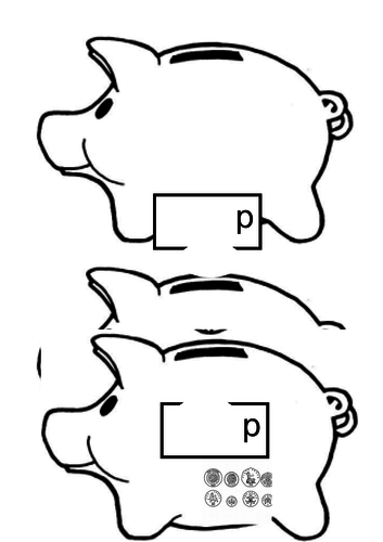 Piggy bank coin counting teaching resources