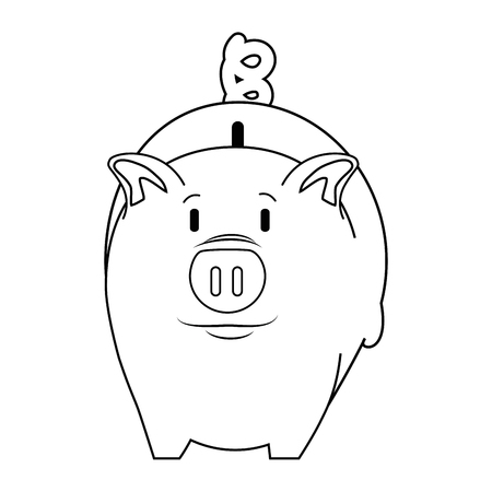 Piggy bank line art cliparts stock vector and royalty free piggy bank line art illustrations