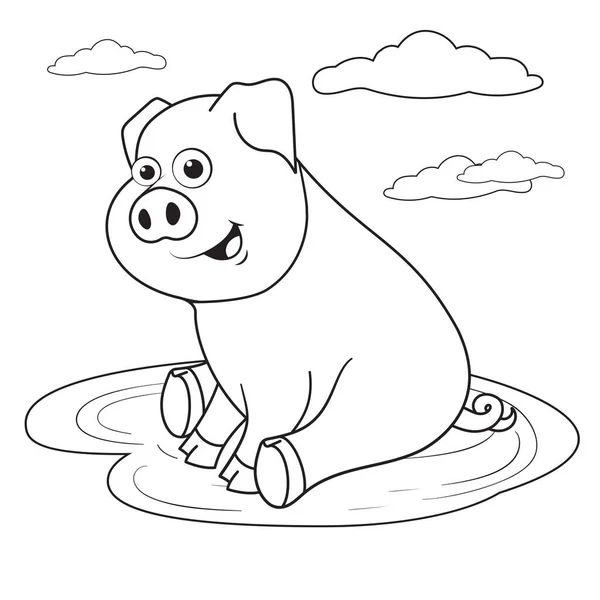Pig colouring page vector images