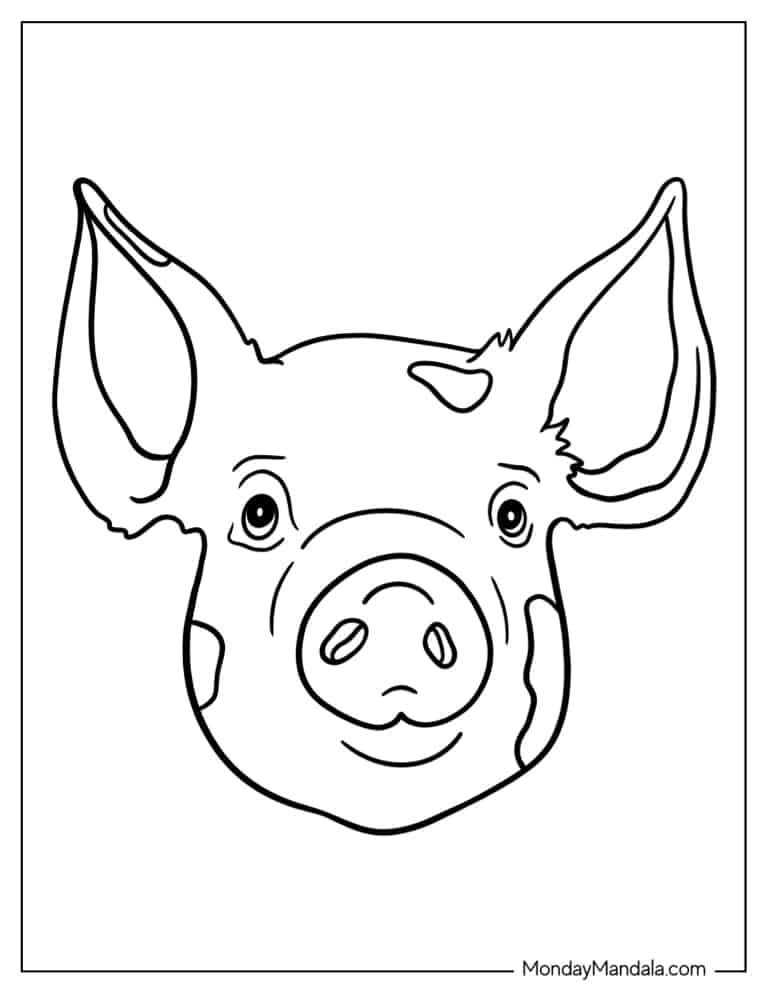 Pig coloring pages free pdf printables