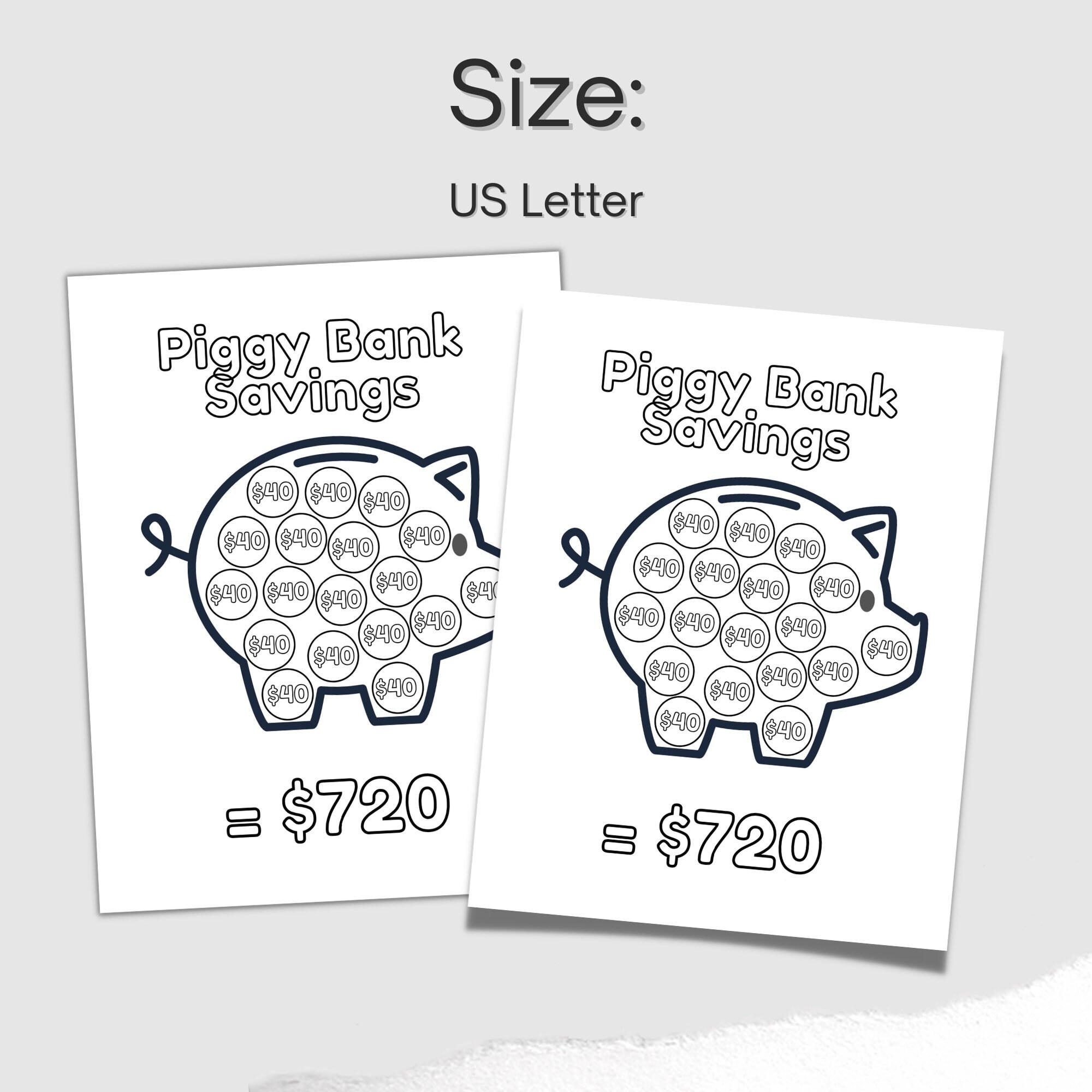 Piggy bank savings tracker printable money savings challenge printable savings tracker savings challenge emergency fund printable