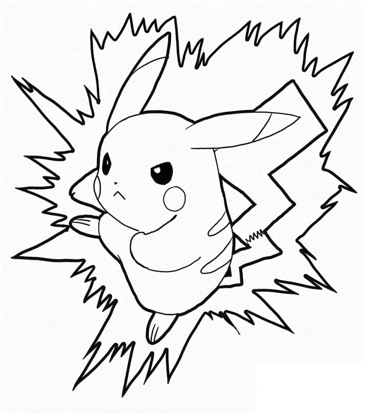 Angry pikachu coloring page