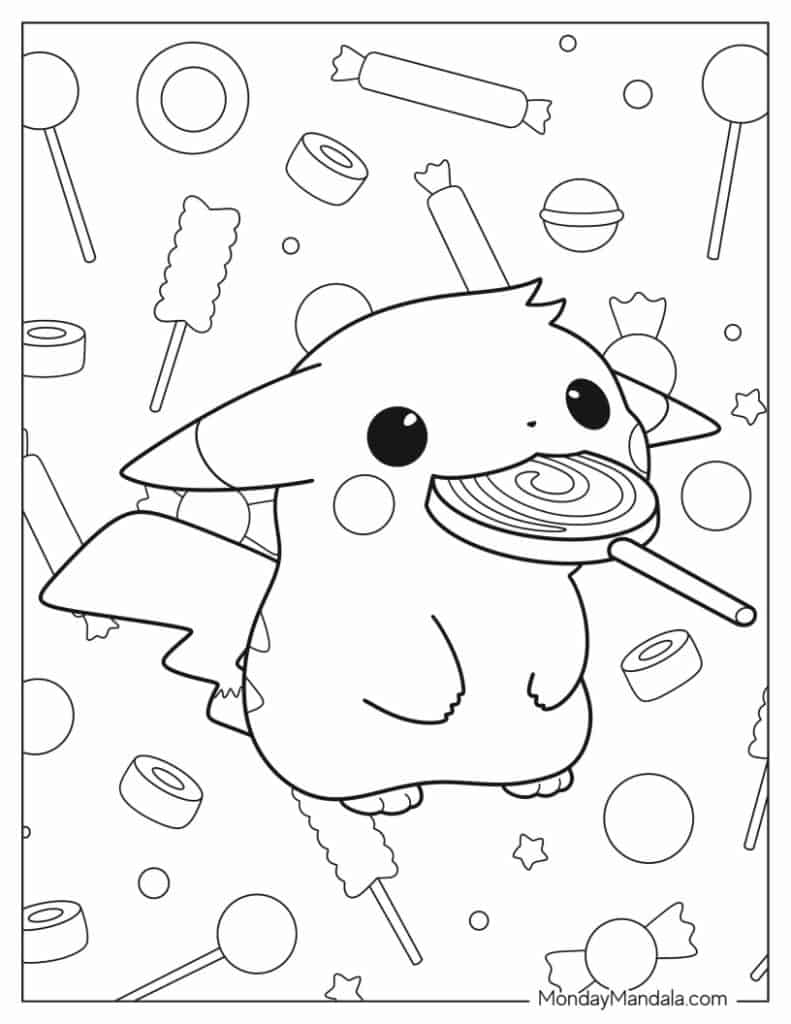 Pikachu coloring pages free pdf printables